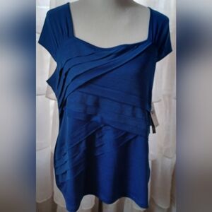 NWT AB Studio XL Layered Blue Top
